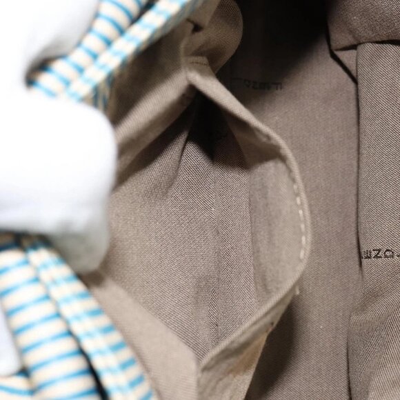 FENDI Zucca Canvas Chef bag Shoulder Bag Blue Gold Auth - Picture 13 of 16